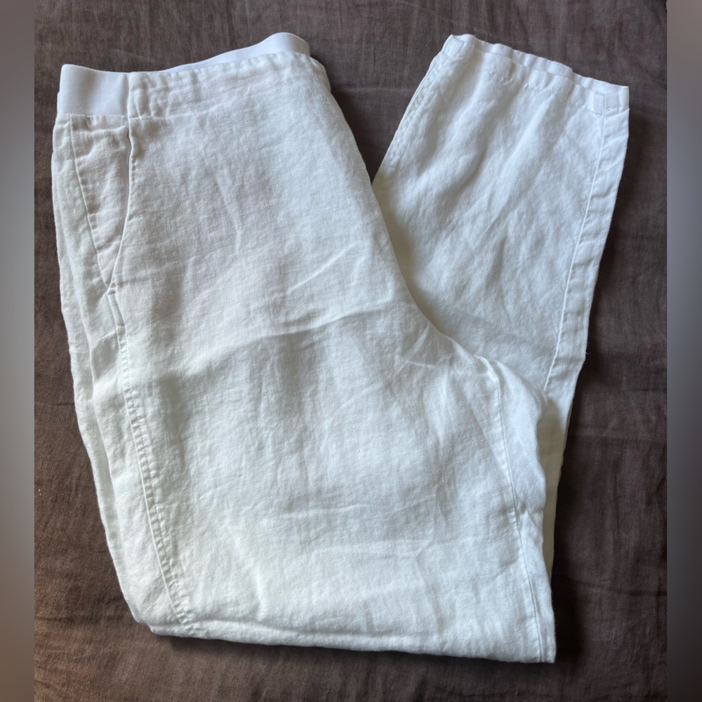J Jill 100% linen pants white size large